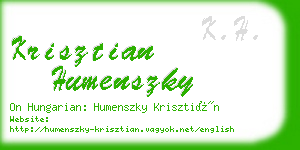 krisztian humenszky business card